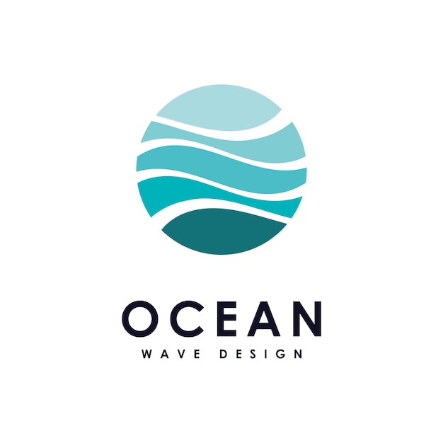 plantilla de diseño del logotipo de las olas oceánicas