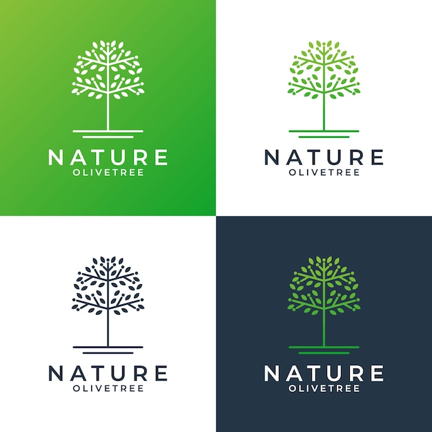 Plantilla de diseño de logotipo de olivo para su spa de negocios, resort, salud, etc.
