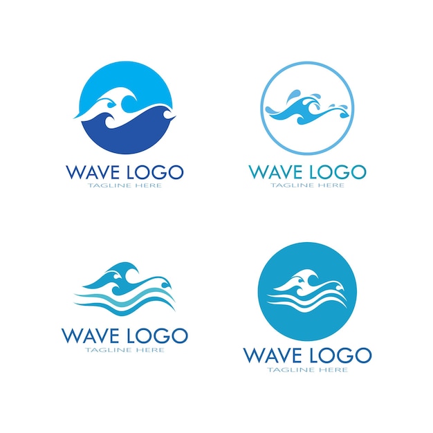 Plantilla de diseño de logotipo de onda de agua