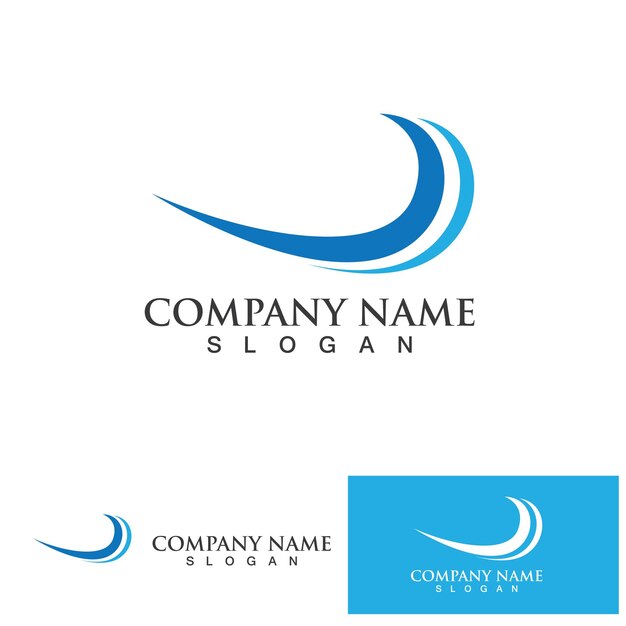 Plantilla de diseño de logotipo de onda de agua