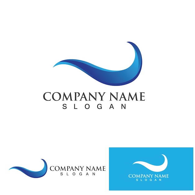 Plantilla de diseño de logotipo de onda de agua