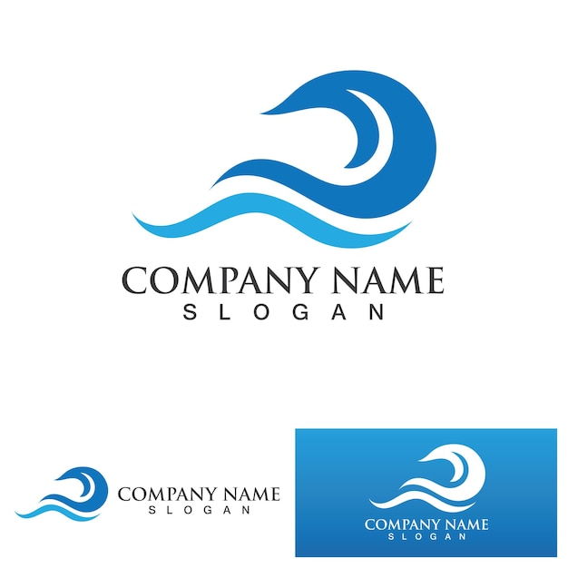 Plantilla de diseño de logotipo de onda de agua