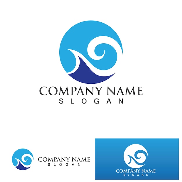 Plantilla de diseño de logotipo de onda de agua