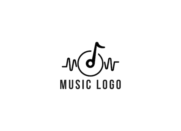 Plantilla de diseño de logotipo de onda de audio y música simple