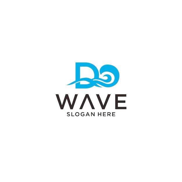 Plantilla de diseño de logotipo de onda d