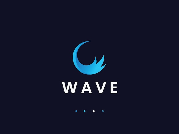 Plantilla de diseño de logotipo de onda de mar azul creativo