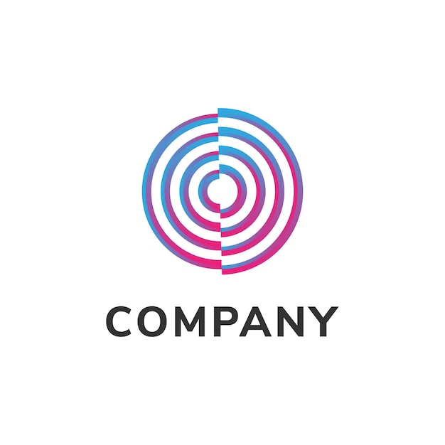 Plantilla de diseño de logotipo de onda de señal de vórtice de energía en rodajas Concepto de línea de círculo colorido GradientxA multicolor