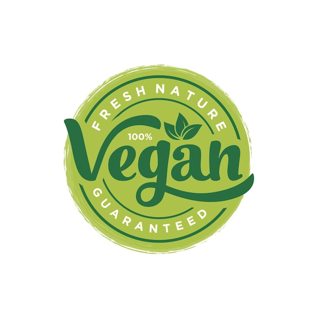 Plantilla de diseño de logotipo orgánico vegano con letras dibujadas a mano