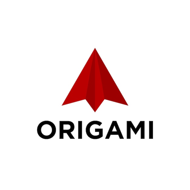 Plantilla de diseño de logotipo de origami azul