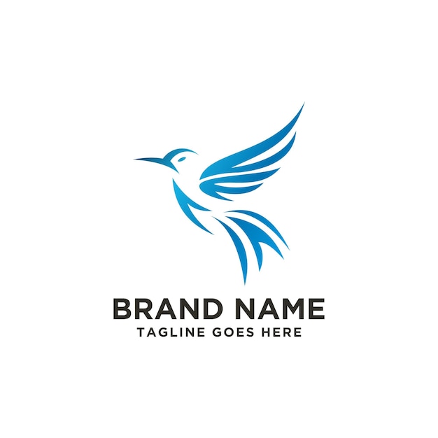 plantilla de diseño de logotipo de pájaro azul