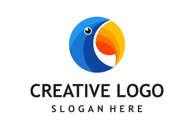 Plantilla de diseño de logotipo de pájaro creativo