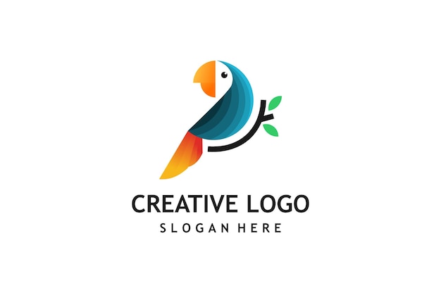 Plantilla de diseño de logotipo de pájaro creativo