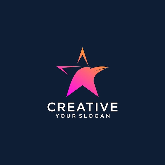 plantilla de diseño de logotipo de pájaro con diseño gráfico vectorial de estrella ilustración vectorial símbolo de icono creativo