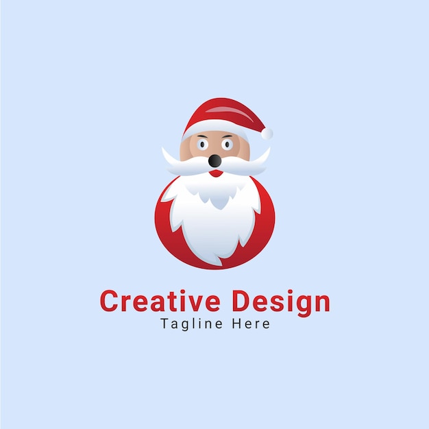 Plantilla de diseño de logotipo de Papá Noel