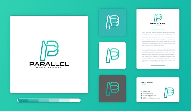 Plantilla de diseño de logotipo paralelo
