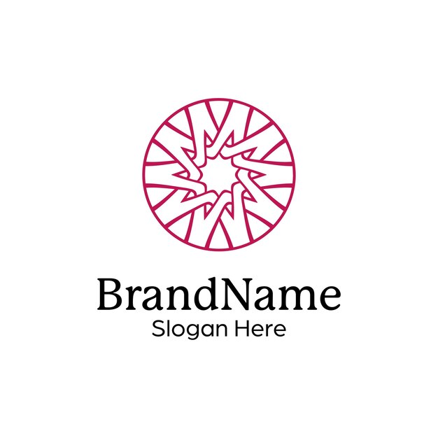 plantilla de diseño de logotipo de patrón de mandala simétrico abstracto