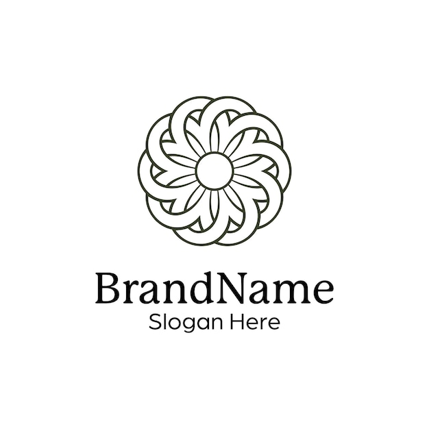 plantilla de diseño de logotipo de patrón de mandala simétrico abstracto