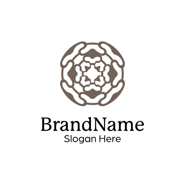 plantilla de diseño de logotipo de patrón de mandala simétrico abstracto