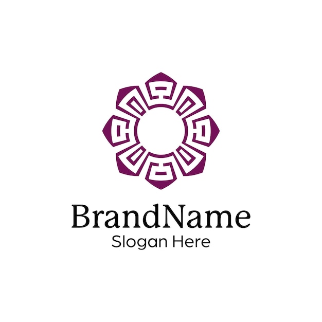 plantilla de diseño de logotipo de patrón de mandala simétrico abstracto
