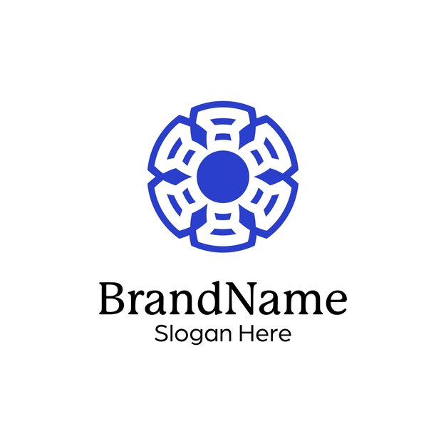 plantilla de diseño de logotipo de patrón de mandala simétrico abstracto