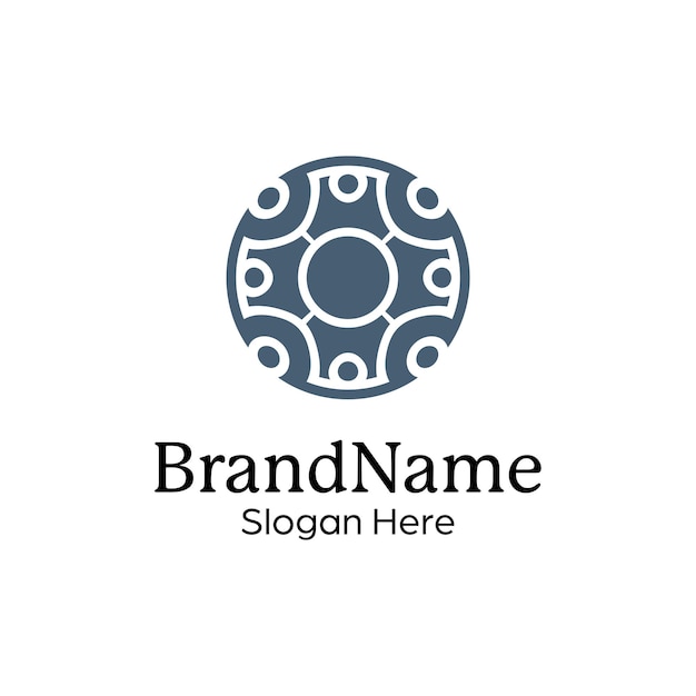 plantilla de diseño de logotipo de patrón de mandala simétrico abstracto