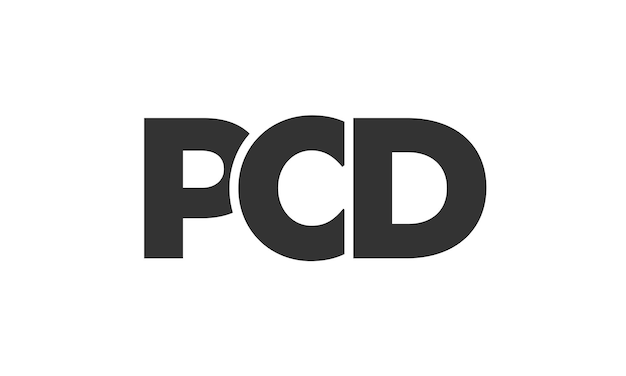 plantilla de diseño de logotipo PCD con texto en negrita fuerte y moderno logotipo vectorial basado en inicial con tipografía simple y minimalista identidad de empresa de moda