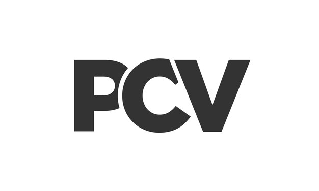 plantilla de diseño de logotipo de PCV con texto en negrita fuerte y moderno logotipo vectorial basado en inicial con tipografía simple y minimalista identidad de empresa de moda
