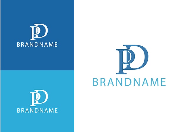 Plantilla de diseño de logotipo pd de letra inicial de monograma moderno