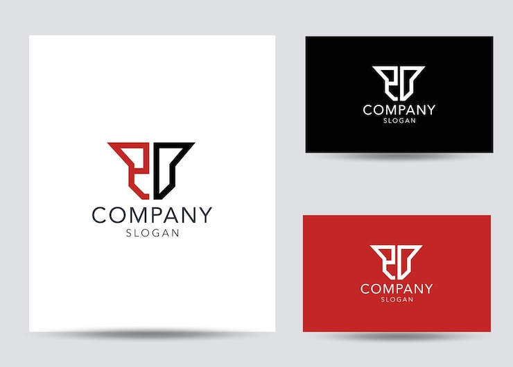 Vector plantilla de diseño de logotipo pd de letra inicial de monograma moderno