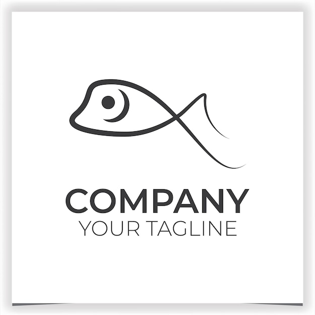 plantilla de diseño de logotipo de peces de contorno hermoso