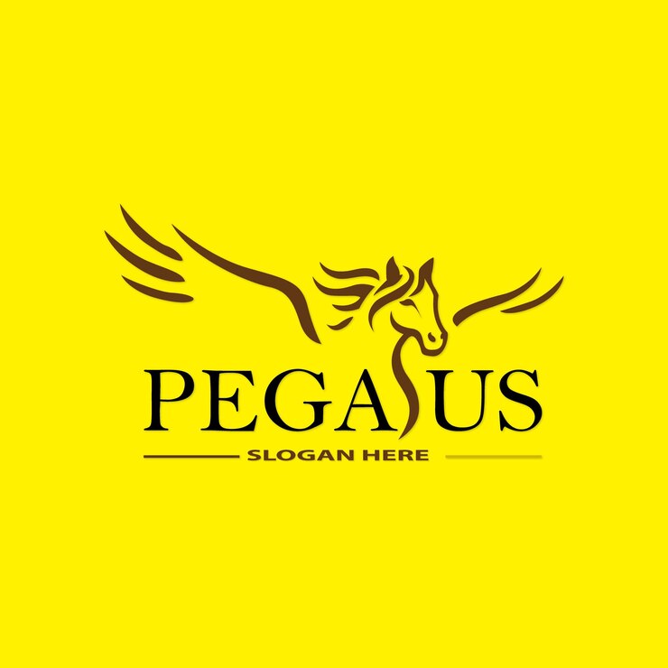 plantilla de diseño de logotipo de pegaso