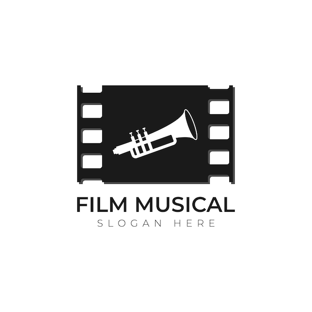Plantilla de diseño de logotipo de película y película musical moderna abstracta