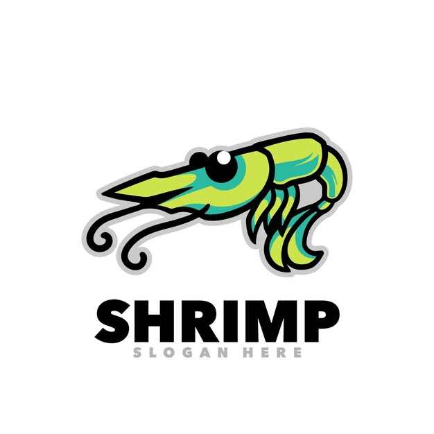 Plantilla de diseño de logotipo pequeño de camarones