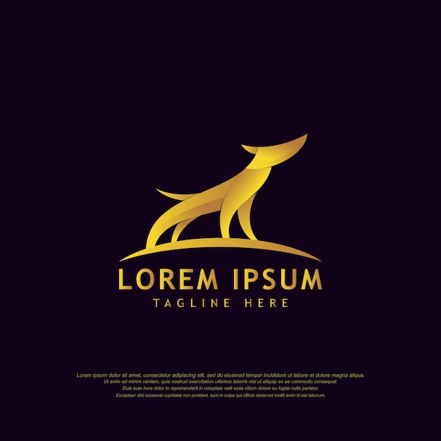 Plantilla de diseño de logotipo de perro abstracto