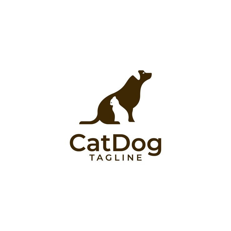 plantilla de diseño de logotipo de perro y gato vectorial