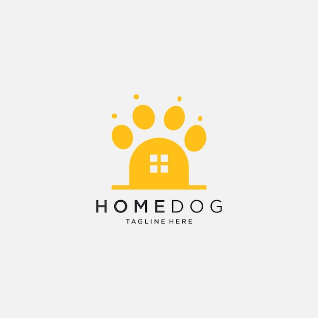 Vector plantilla de diseño de logotipo de perro y hogar simple y moderno