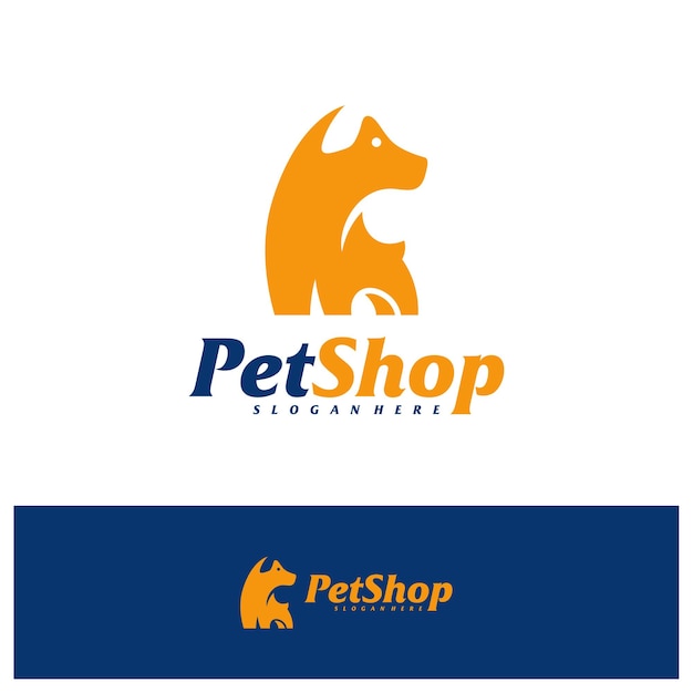 Plantilla de diseño de logotipo de perro Logotipo de mascota concepto vector Emblema Símbolo creativo Icono