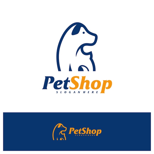 Plantilla de diseño de logotipo de perro Logotipo de mascota concepto vector Emblema Símbolo creativo Icono