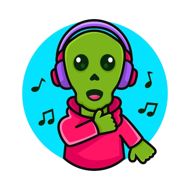 Plantilla de diseño de logotipo de personaje de monstruo verde