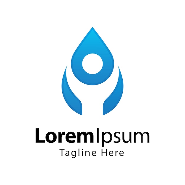 Plantilla de diseño de logotipo de personas de gota de agua