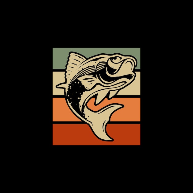 Plantilla de diseño de logotipo de pesca de diseño de camiseta