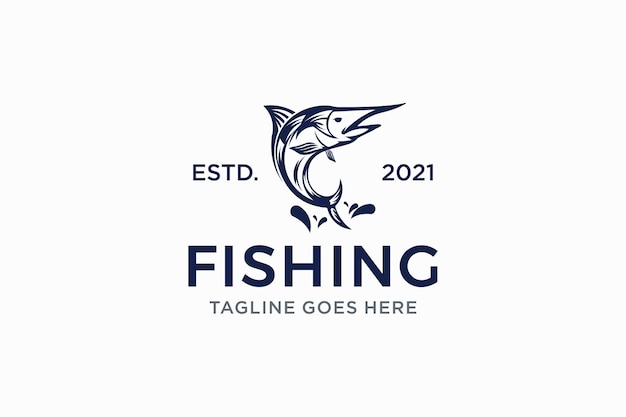 Plantilla de diseño de logotipo de pesca