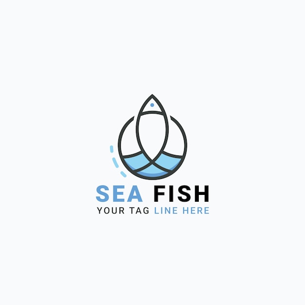 Vector plantilla de diseño de logotipo de pescado abstracto