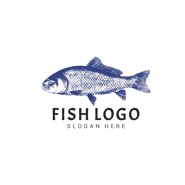 Plantilla de diseño de logotipo de pescado vintage 2