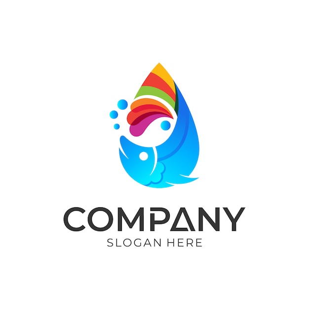 Plantilla de diseño de logotipo de pescado