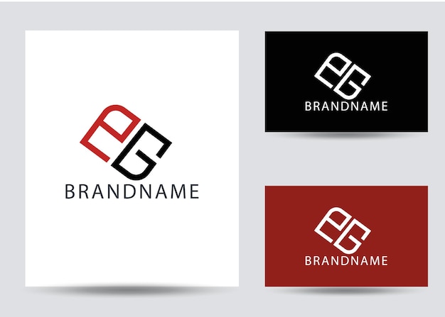 Plantilla de diseño de logotipo pg de letra inicial de monograma moderno
