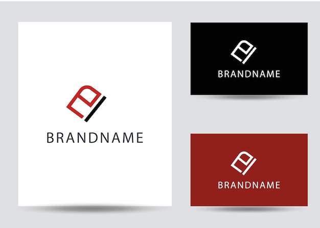 Plantilla de diseño de logotipo pi de letra inicial de monograma moderno