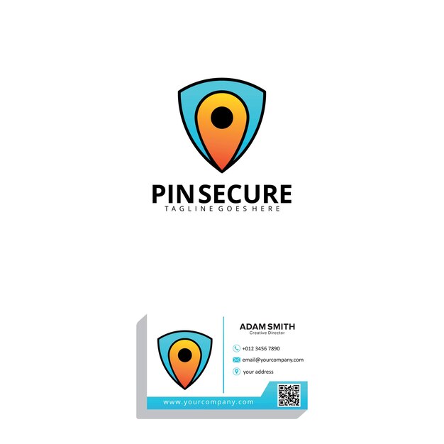 Plantilla de diseño de logotipo Pin Secure