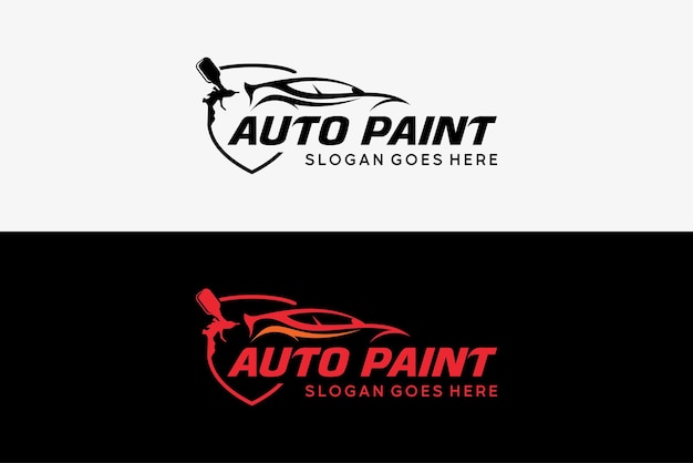 plantilla de diseño de logotipo de pintura automática ilustración vectorial del logotipo de pinturas de carrocería del automóvil