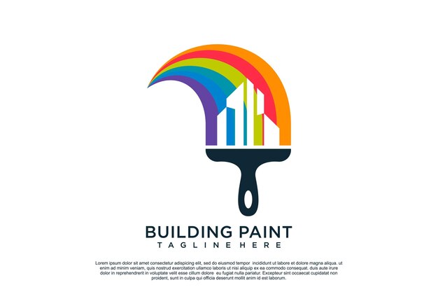 Plantilla de diseño de logotipo de pintura con concepto creativo único Premium Vector